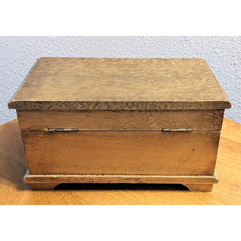 Vintage Kellerman Jewel Case Music Box Wood Florentine Design Mid Century Japan